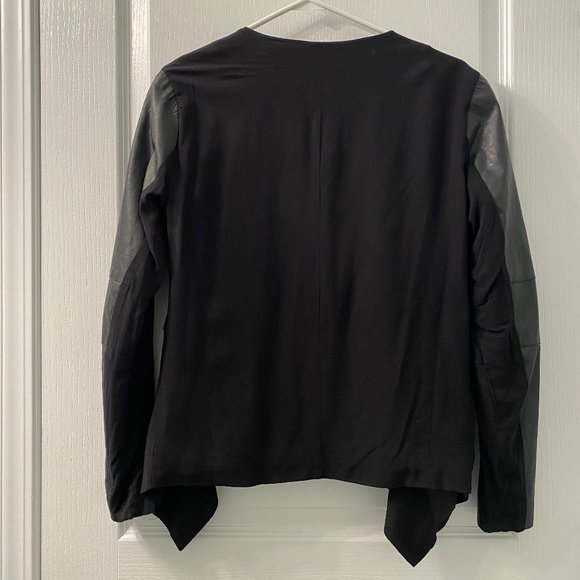Only Black Mindy Long Sleeve Blazer w Faux Leather - Picture 3 of 7
